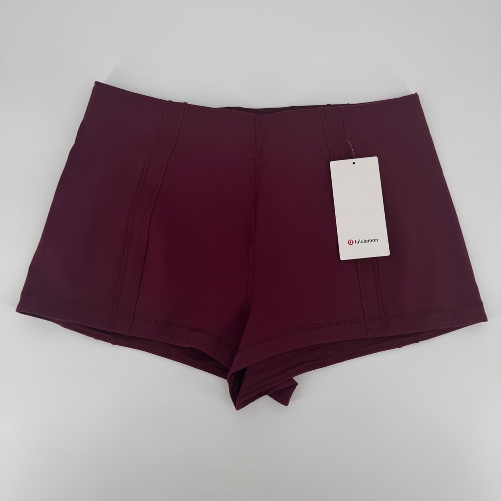 Lululemon Define Micro Short Luon Red Merlot BBAY High Rise XL LW7DQ5S NWT